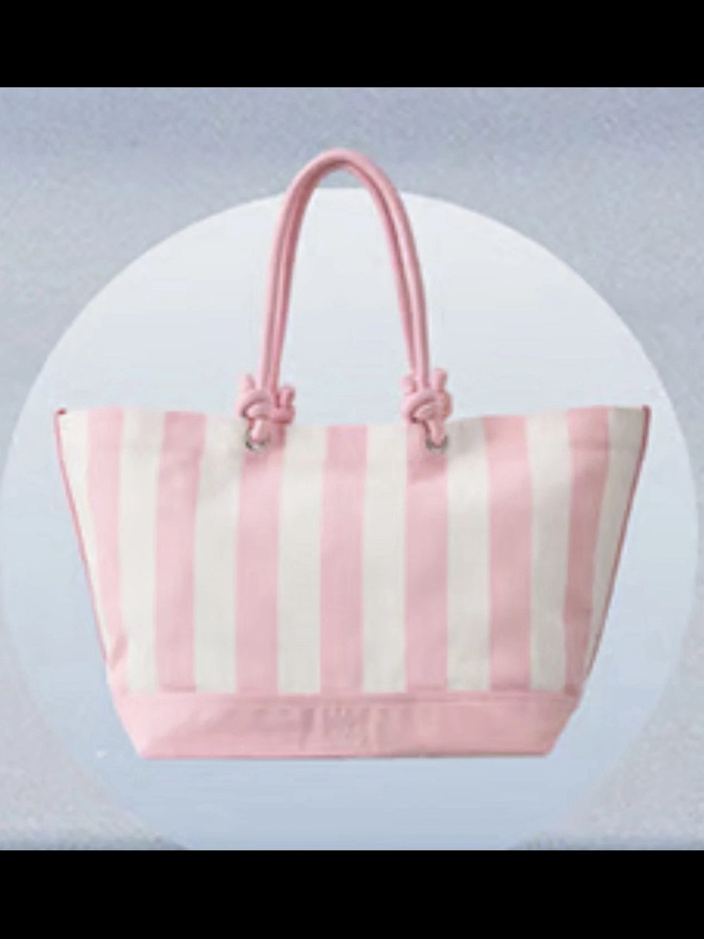 Victoria's Secret heritage stripe rope handle tote